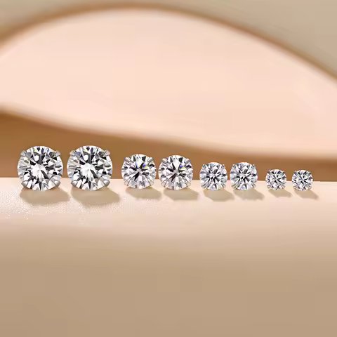 LinkerLove 1CT Moissanite Stud Earrings for Women S925 Silver Gold Plated Diamond Earrings Hypoaller