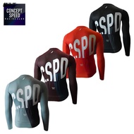 CSPD CONCEPT SPEED แขนยาว4สีเสื้อขี่จักรยาน Race Cut ซิปเต็ม3กระเป๋าหลังระบายอากาศและสะดวกสบาย