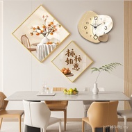 Decorative Painting Fashion Clock Combination Cream Mural Style Modern Simple Fresh Painting Restaur