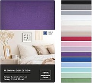 VelvetHome Fitted Sheet 160x200cm | 100% combed cotton | Made in EU | 165gsm | Sheets 160x200 to 25c