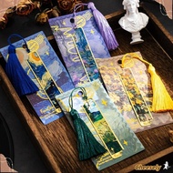 CHEESELY Reading Book Clip, Oil Painting Sunflower Lotus Metal Bookmark, Multifunctional Metal Hollo