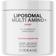 Codeage Liposomal Multi Amino Powder Supplement - BCAA & EAA Supplement All 9 Essential Amino Acids,