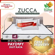 (FREE SHIPPING) ECOlux - Zucca 10 Inch | Chiropractic Spring System | Best SELLING Mattress | Tilam