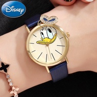 in stock Disney Donald Duck Girl Crystal Quartz Waterproof Watch Student Leather Watches For Childre