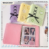 MAGICIAN1 Photocard Holder, Ballet-Style A5 Photo Albums, Ribbon Bow Plush Girls Star Photo Card Col