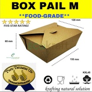 Food GRADE KRAFT PAIL BOX/FOOD GRADE Chocolate BENTO BOX/FOOD GRADE KRAFT BENTO BOX Size M