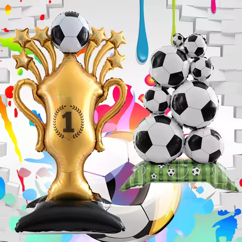 59inch Stand Pedestal Football Trophy Shape Foil Balloons Soccer Cup Balloon Birthday Football Theme