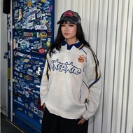 WP Company - Knitwear BOXY Willow White Football Knit Unisex Sweater / Men's & Women's Knitted Sweat