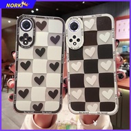 Black White Love Heart lattice Case for Huawei Nova 5T 3 3i 7 7i 7SE 7Pro 9 9SE 9Pro 8 8SE 8i Huawei Y7A Y9 Prime 2019 Camera Lens Protection Silicone Phone Cover