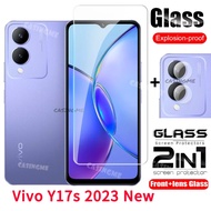 Vivo Y17s 2023 Full Cover Tempered Glass Flim Front Film Back Lens Glass For Vivo Y17s VivoY17S sY17 Y 17 17Y Y17 S 4G 5G 2023 Back Camera Lens Screen Protector