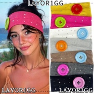 LAYOR1GG Button Hairband, Large Button Colorful Elastic Hairband, Vintage Style Y2K Anti-Slip Star H