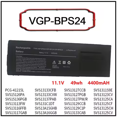 11.1V 49Wh VGP-BPS24 Laptop Battery for Sony VAIO SVS13 SVS13123 SVS13125 SVS13126 VGP-BPL24 SVS1311