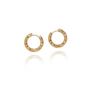 Basic Irregular Texture Hoop Earrings Silver 18K Gold Plated • Waterproof Non-Tarnish 316L Stainless
