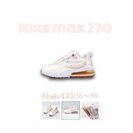 韓國代購現貨免運 Nike Air Max 270 React奶茶色 白色 白藍紅 雲朵棉花糖 情侶款男女鞋