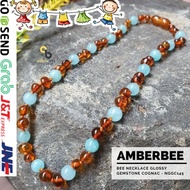 ASLI Kalung Amber Bayi & Anak Premium Mix Gemstone Cognac NGGC145 By Amber JAMIN AWET