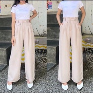 ORO PANTS - Women's Anti-Wrinkle Pants - Premium Rib Knit - High Waist Loose Pants Women's Trousers