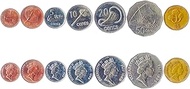7 Coins from Fiji | Fijian Coin Set Collection 1 2 5 10 20 50 Cents 1 Dollar | 1990-2006 | Elizabeth