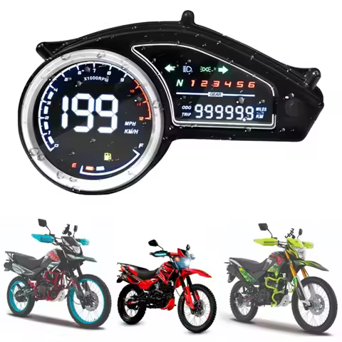 Motorcycle LED Digital Instrument Panel Tachometer Fuel Gauge Turn Signal Speedometer Per Hour Fit F