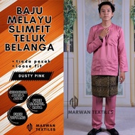 Baju Melayu Moden Teluk Belanga Warna Dusty Pink