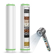 MEKO 2-Piece Set 15-Layer Filter Shower Head Filter Chlorine Removal Skin Care Stain Removal Replacement Cartridge