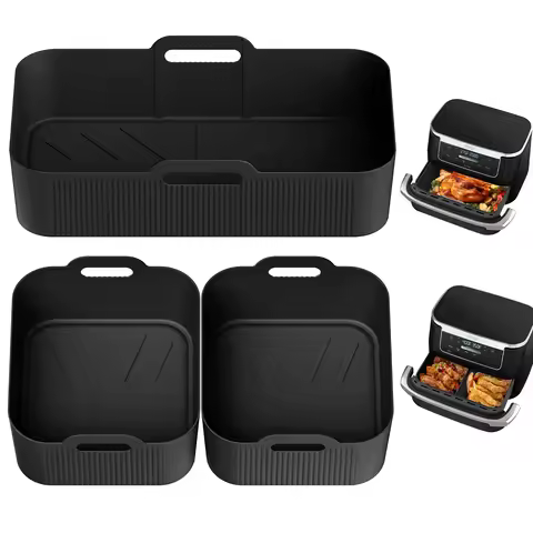 3Pcs Air Fryer Tray Silicone Mold For Ninja Af500 Air Fryer Liner Basket Reusable Oven Baking Tray N