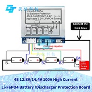 4S 12.8V/14.4V 100A High Current Li-FePO4 Battery Charger/Discharger Protection Board Split Port BMS