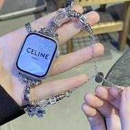 2023 ☃◘☊ XIN-C时尚8 New Chinese style Yuzhu chain suitable for iwatch strap Apple watch strap applewatch7 metal bracelet S8 Chinese style ink crystal 654321 generation Se high-end trendy womens bracelet