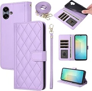 ELISORLI Mobile Phone Case for Samsung Galaxy A06 5G Case with Strap Card Slot Foldable Wallet Stand