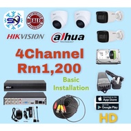 CCTV 4ch 4camera package with installation(Dahua,HIK)