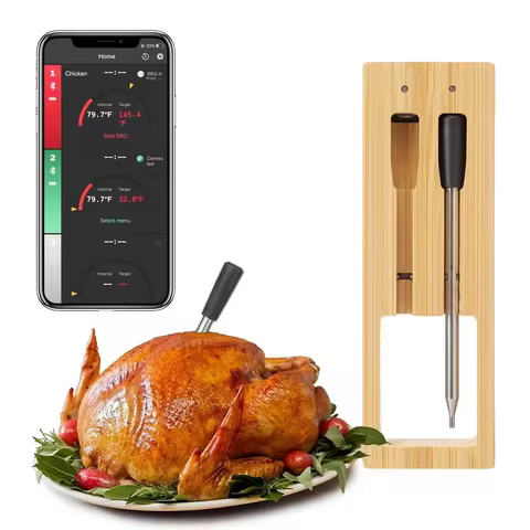 Smart Wireless Meat Food Thermometer Kitchen Cooking Tool Oven Grill BBQ Steak Bluetooth Temperature