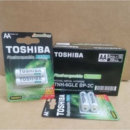 TOSHIBA AA/AAA Ni-MH 1.2V RECHARGEABLE BATTERY 1000mAh(AA)/950mAh(AAA) 1 Pack With 2 PCS