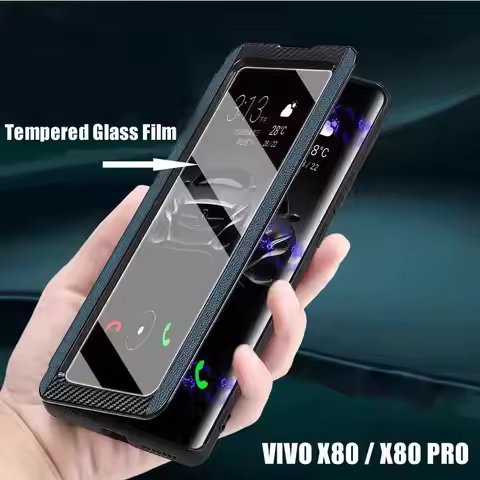 Funda For vivo X100 Pro Tempered Glass Film Flip Leather Case For VIVO X100 X90S X80 X70 X60 Pro Plu