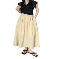 40-100kg M-5xl大码女装胖mm300斤法式高腰垂感褶皱半身裙夏季遮胯显瘦A字裙长裙skirt girl fat bigsize[Image][Image][Image][Image][Im