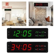 HILABEE Large Digital Alarm Clocks Desktop Wall Clock 24 Hours Hourly Chime for Home