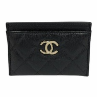 CHANEL CC 水鑽 荔枝皮 卡包