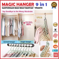 GANTUNGAN Magic Hanger Clothes Hanger Holds a Lot 9 in 1 economical wonder hanger