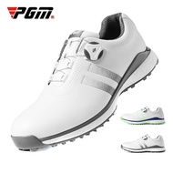 PGM Mens Golf Shoes Men's Waterproof Skid-proof TPU Sneakers Knob Sport Casual Wear Microfiber Leather White