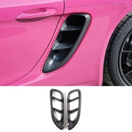For Porsche 718 Cayman 2016 - 2018 Real Carbon Fiber Car Side Vent Fender Sticker Car Exterior Acces