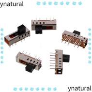 YNATURAL 5pcs Toggle Switch, 5mm Toggle SS-24E01 Micro Slide Switch, Miniature Vertical 10P 2P4T 4 P