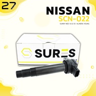 คอล์ยจุดระเบิด SURES - NISSAN SUNNY NEO / ALMERA YOUNG 1.6  1.8 ปี 2001-2008  -  รหัส SCN-022 - MADE