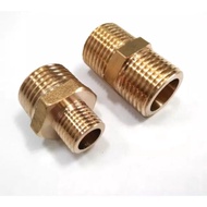 dobel nepel 3/8 1/4 double nipple 3/8 3/8 kuningan