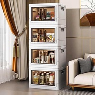 Thickened 45cm Width Plastic Storage Box Storage Box Small Desktop Open Door Type Transparent Foldin