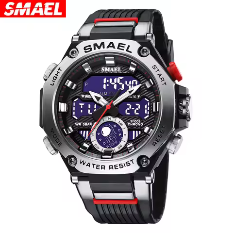 SMAEL Versatile Dual Display Electronic Watch 8069 Astro Alloy Multi functional Student Watch for Le