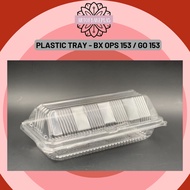 OPS-153 GO-153 Plastic Tray with Lock {50pcs} / Bakery Disposable Clear Food Box / Hot Dog Box / Rot