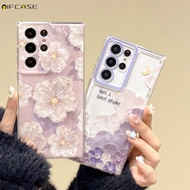 Compatible For iPhone 6 6s Plus iPhone6 iPhone6s Phone Case Purple Oil Painting Painted Cherry Blossoms Flower Floral Cloud Transparent Soft Silicone Casing Cases Case Cover