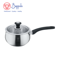 BUFFALO - 牛頭牌 PRECIOUS II 304不銹鋼加厚底單柄煲連玻璃蓋 18cm / 2.6L (36618PN)