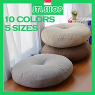 【STL♥SG】Ready Stock Linen Round Floor Pillow Seating Cushion Tatami cushion Room Décor Pouf for Meditation Yoga 蒲团 棉麻蒲团 打坐垫 地上坐垫 坐垫 纯棉坐垫 瑜伽垫