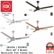KDK 60" DECO Ceiling Fan | K15V0 K15W0 K15VO K15WO (Regulator Type Kipas Siling 风扇)