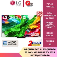 {Touch n Go Rebate}LG 75" QNED 4K Smart TV 75QNED86ASA – Quantum Dot, AI ThinQ, HDR, webOS, Slim Des