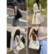 [Real Shot] Korea Daigou depound Bag hobo Bow Laced-Up Shoulder Side Underarm Tote Handbag Crossbody